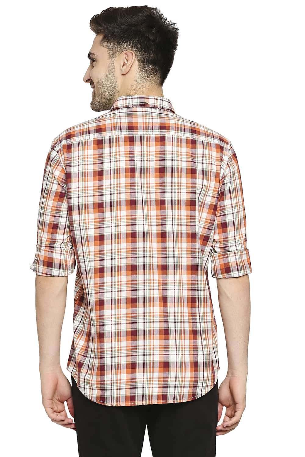 BASICS SLIM FIT TWILL CHECKS SHIRT