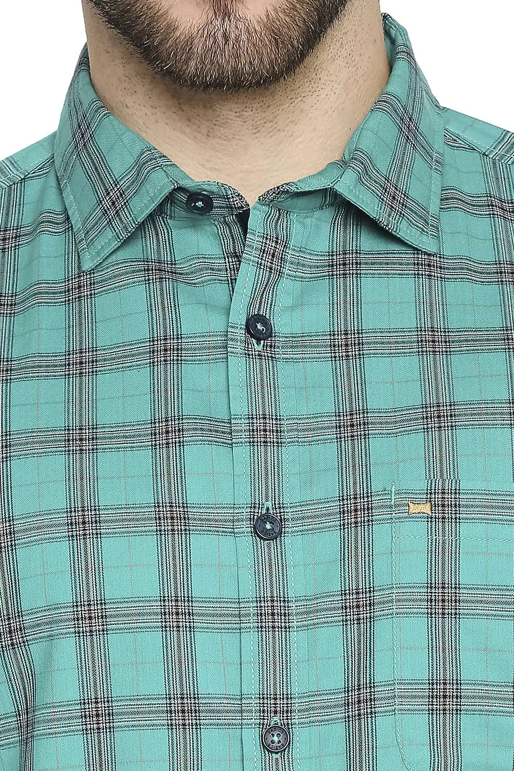 BASICS SLIM FIT TWILL CHECKS SHIRT