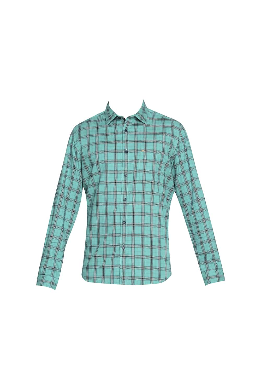 BASICS SLIM FIT TWILL CHECKS SHIRT