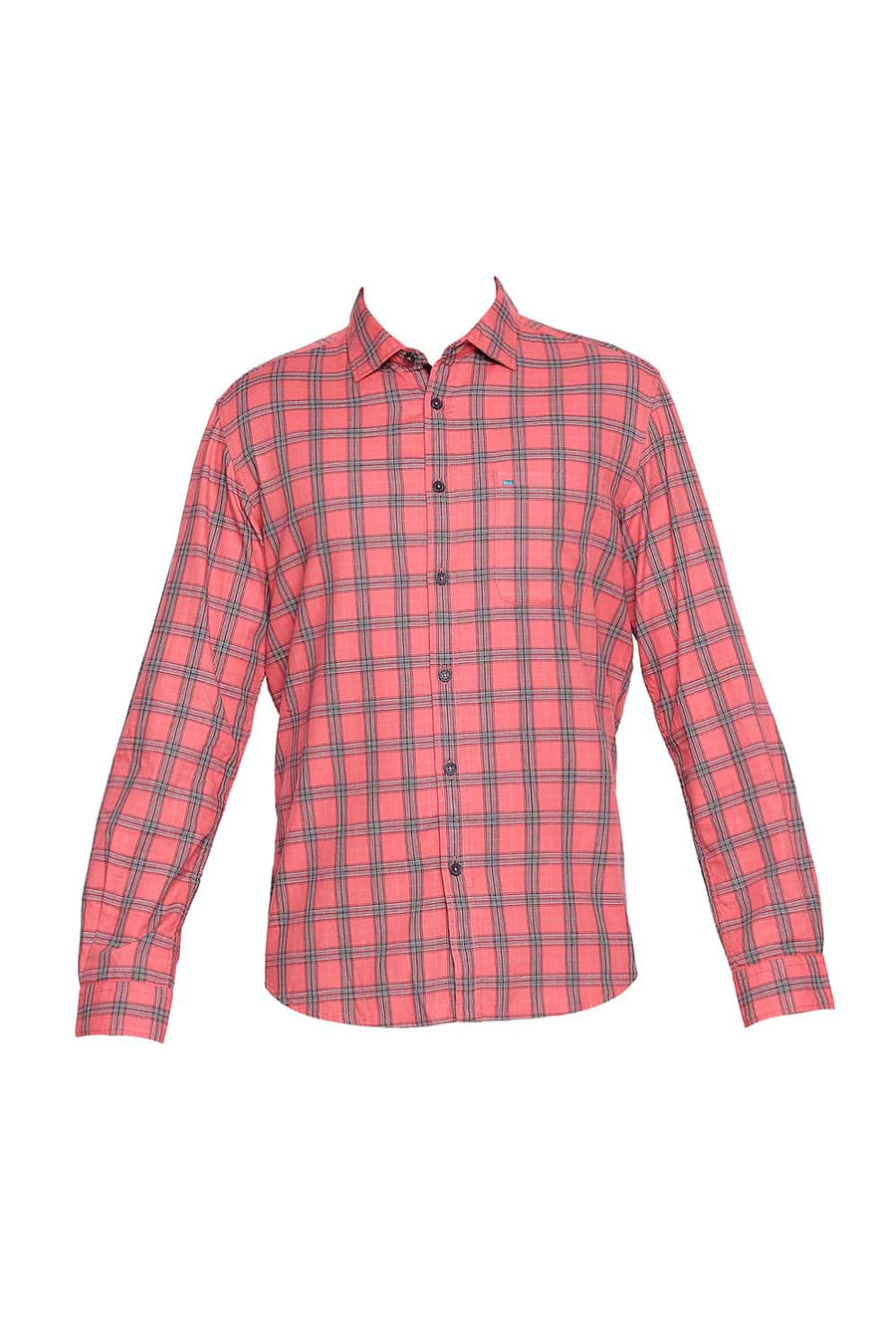 BASICS SLIM FIT GEORGIA PINK TWILL CHECKS SHIRT