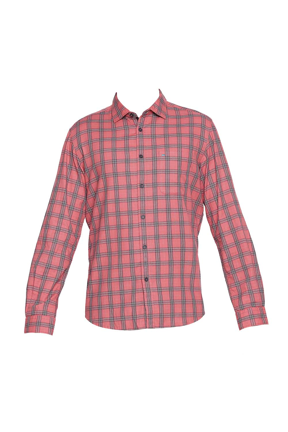 BASICS SLIM FIT TWILL CHECKS SHIRT