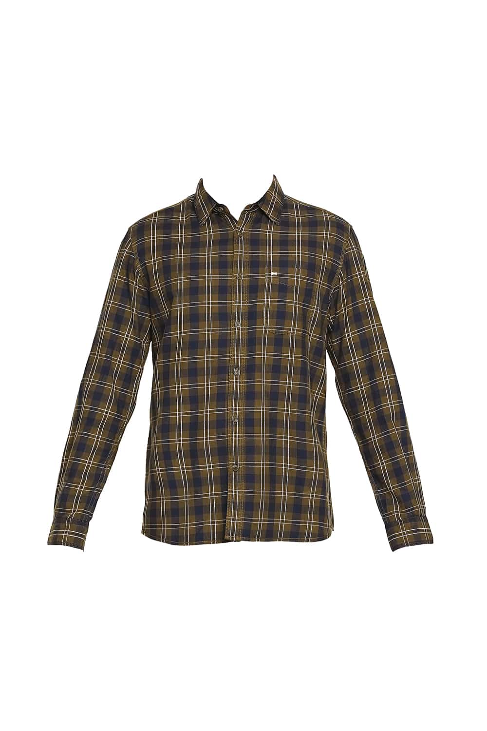 BASICS SLIM FIT TWILL CHECKS SHIRT