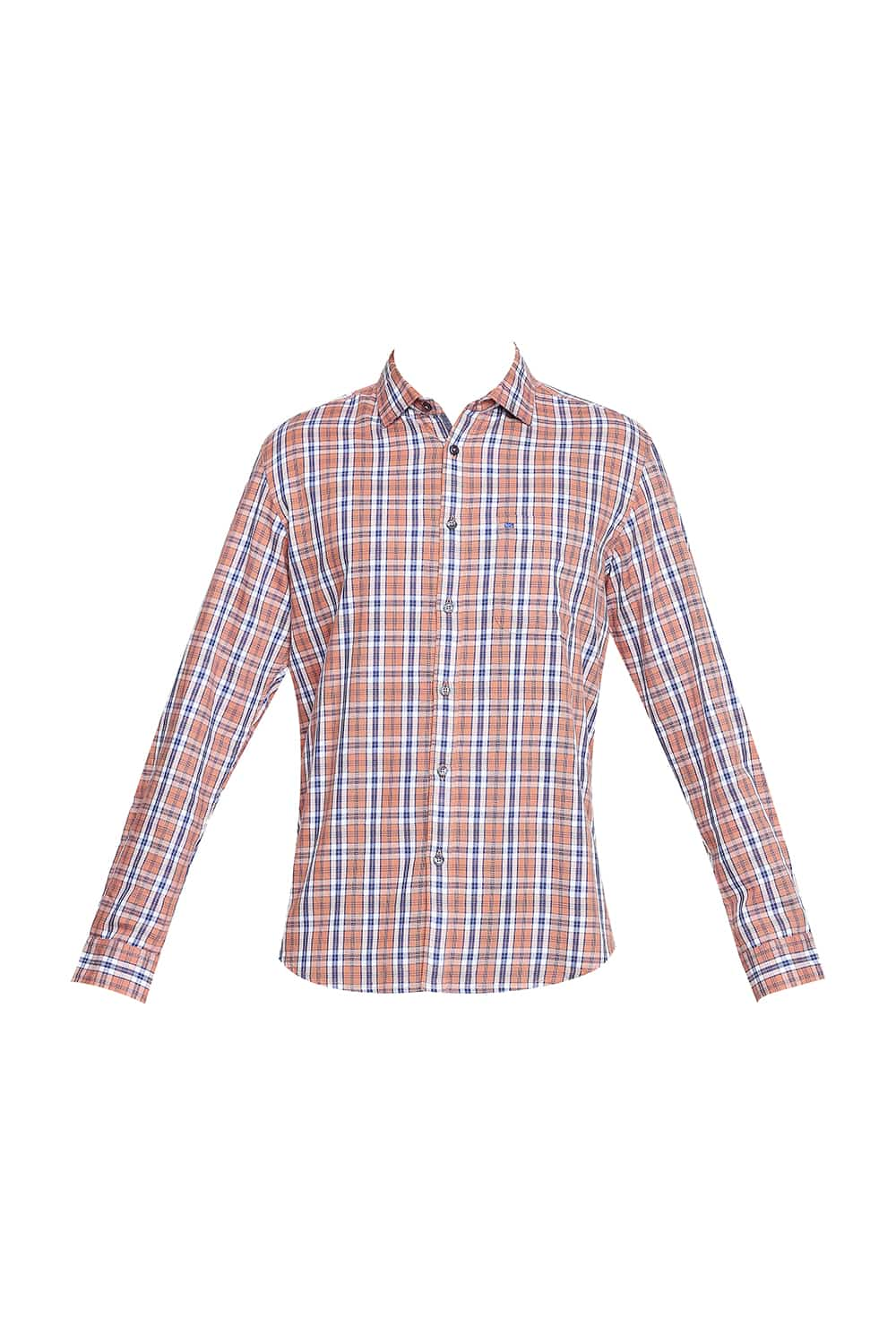 BASICS SLIM FIT DOBBY CHECKS SHIRT