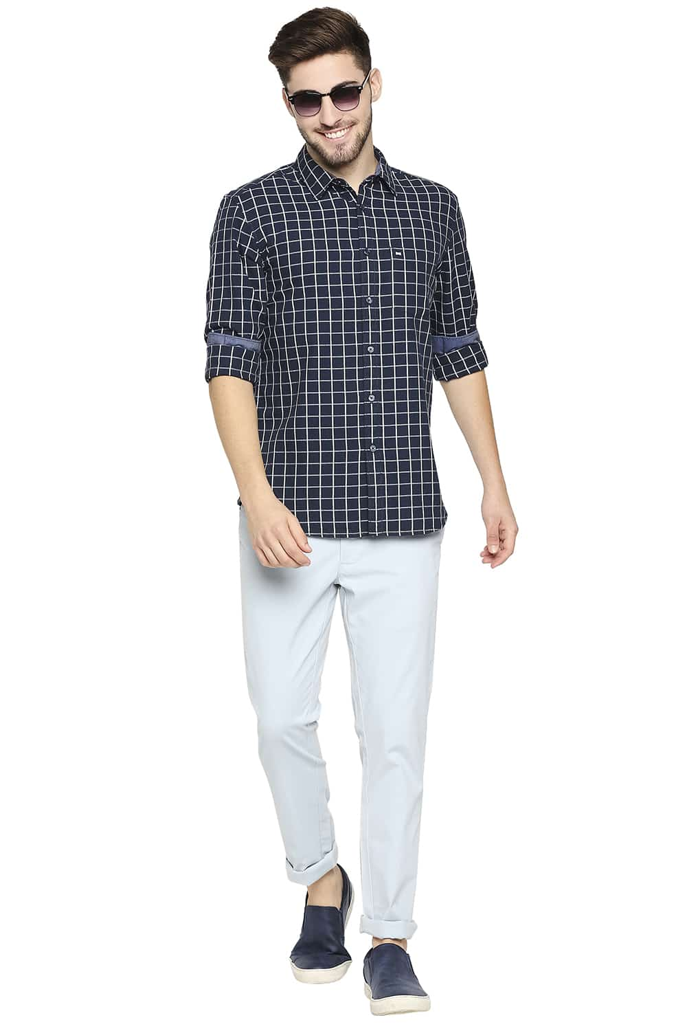 BASICS SLIM FIT CHECKS SHIRT