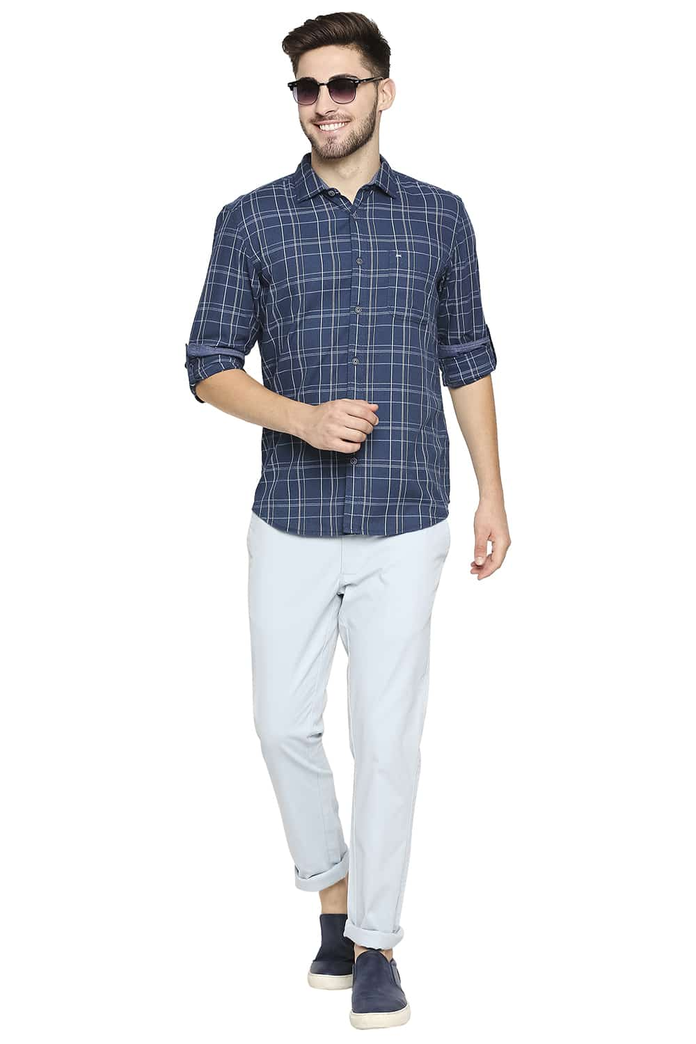 BASICS SLIM FIT CHECKS SHIRT