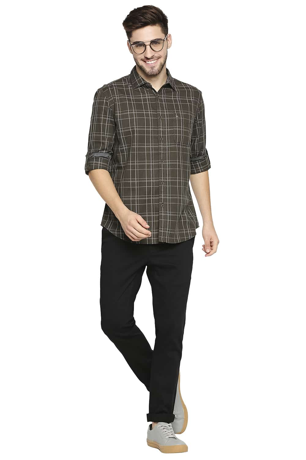 BASICS SLIM FIT CHECKS SHIRT