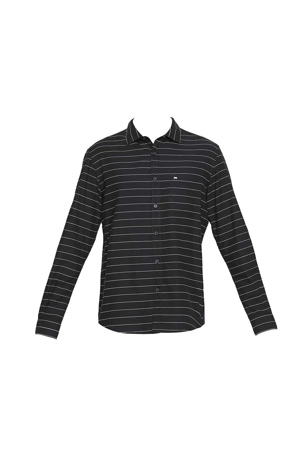 BASICS SLIM FIT WEFT STRIPE SHIRT