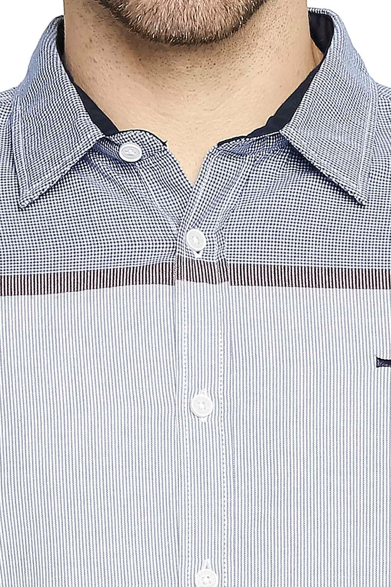 BASICS SLIM FIT ENGINEERED STRIPE SHIRT