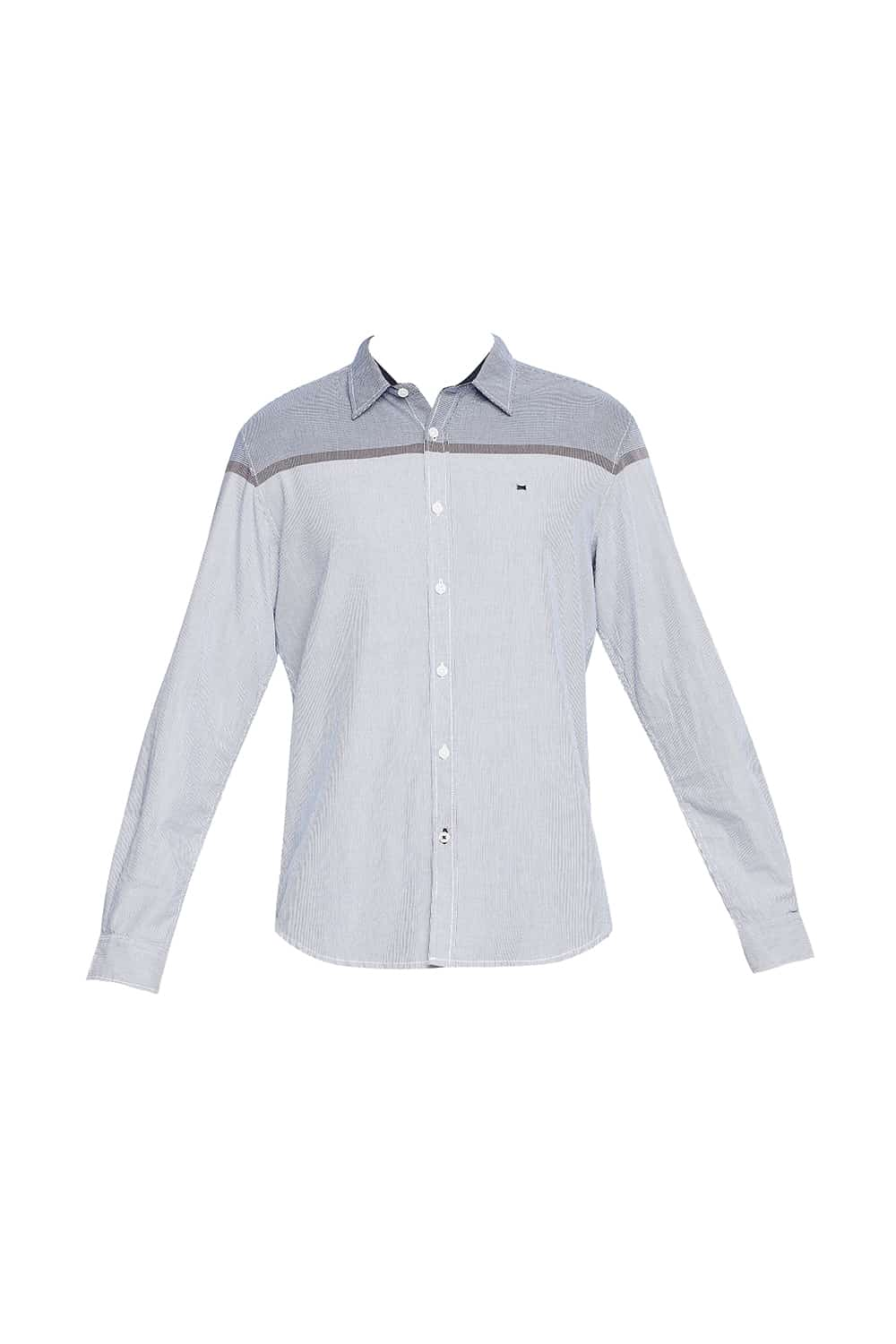 BASICS SLIM FIT ENGINEERED STRIPE SHIRT