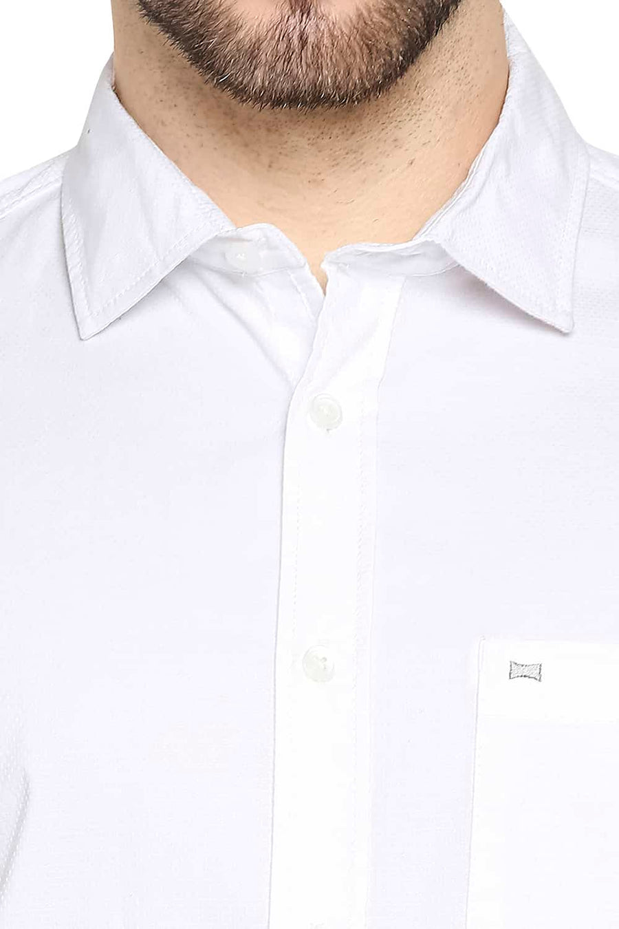 BASICS SLIM FIT LUCENT WHITE DOBBY SHIRT