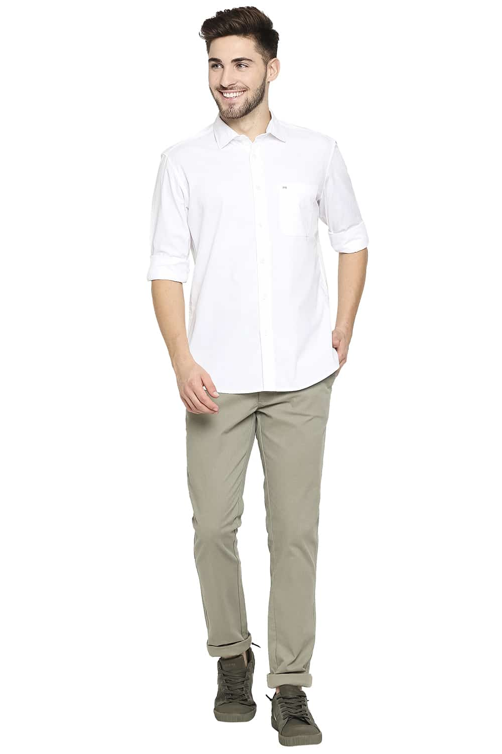 BASICS SLIM FIT DOBBY SHIRT