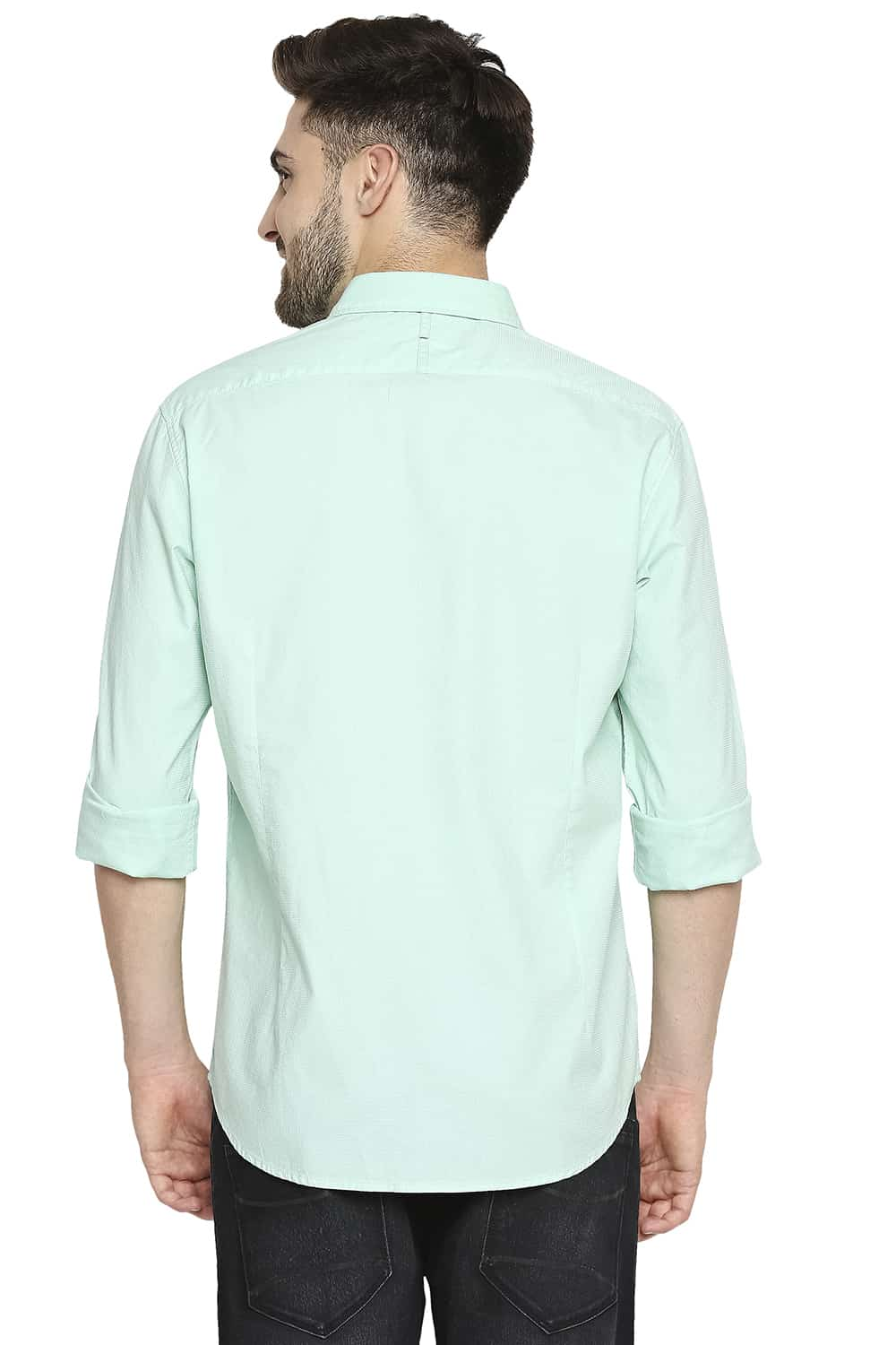 BASICS SLIM FIT DOBBY SHIRT