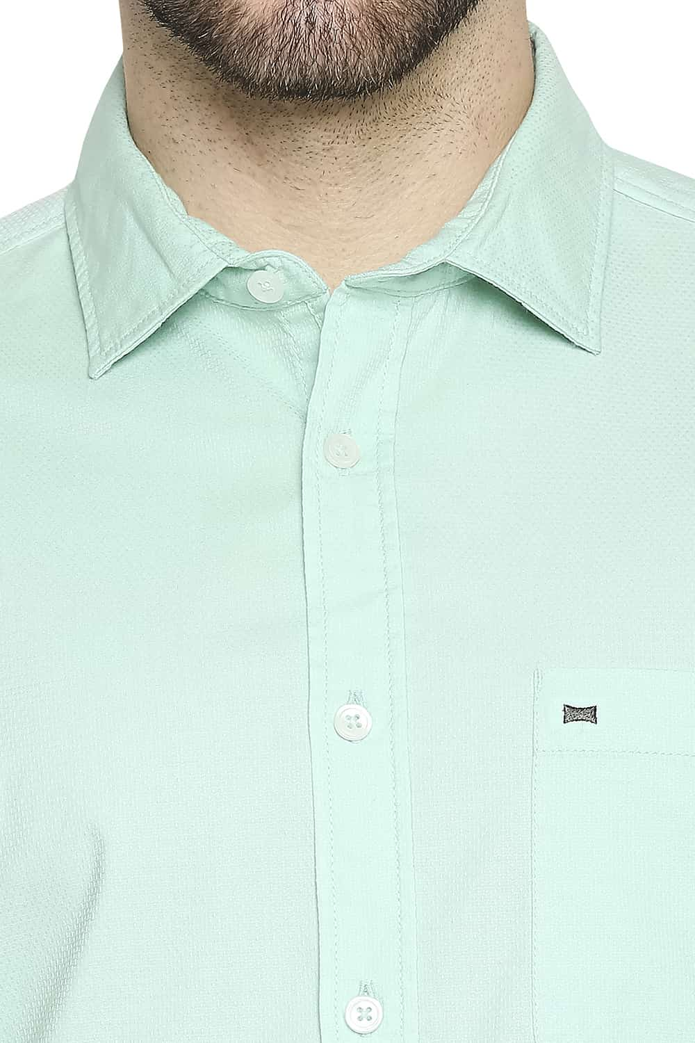 BASICS SLIM FIT DOBBY SHIRT