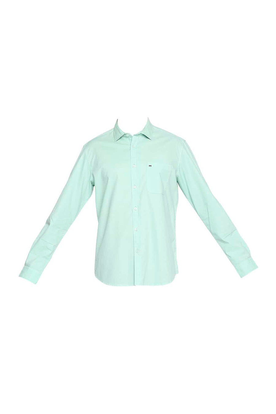 BASICS SLIM FIT MIST GREEN DOBBY SHIRT