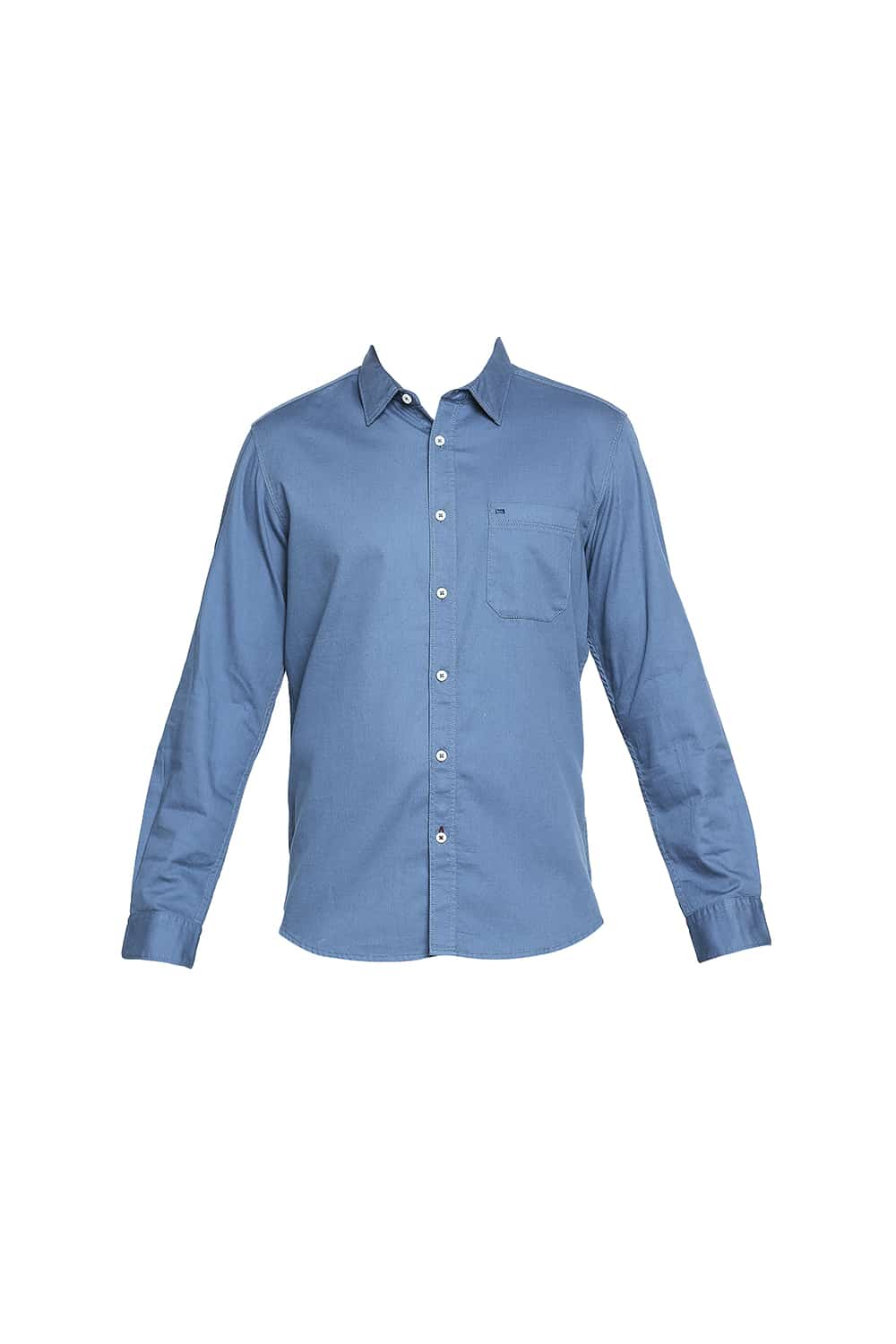 BASICS SLIM FIT HERRINGBONE SHIRT