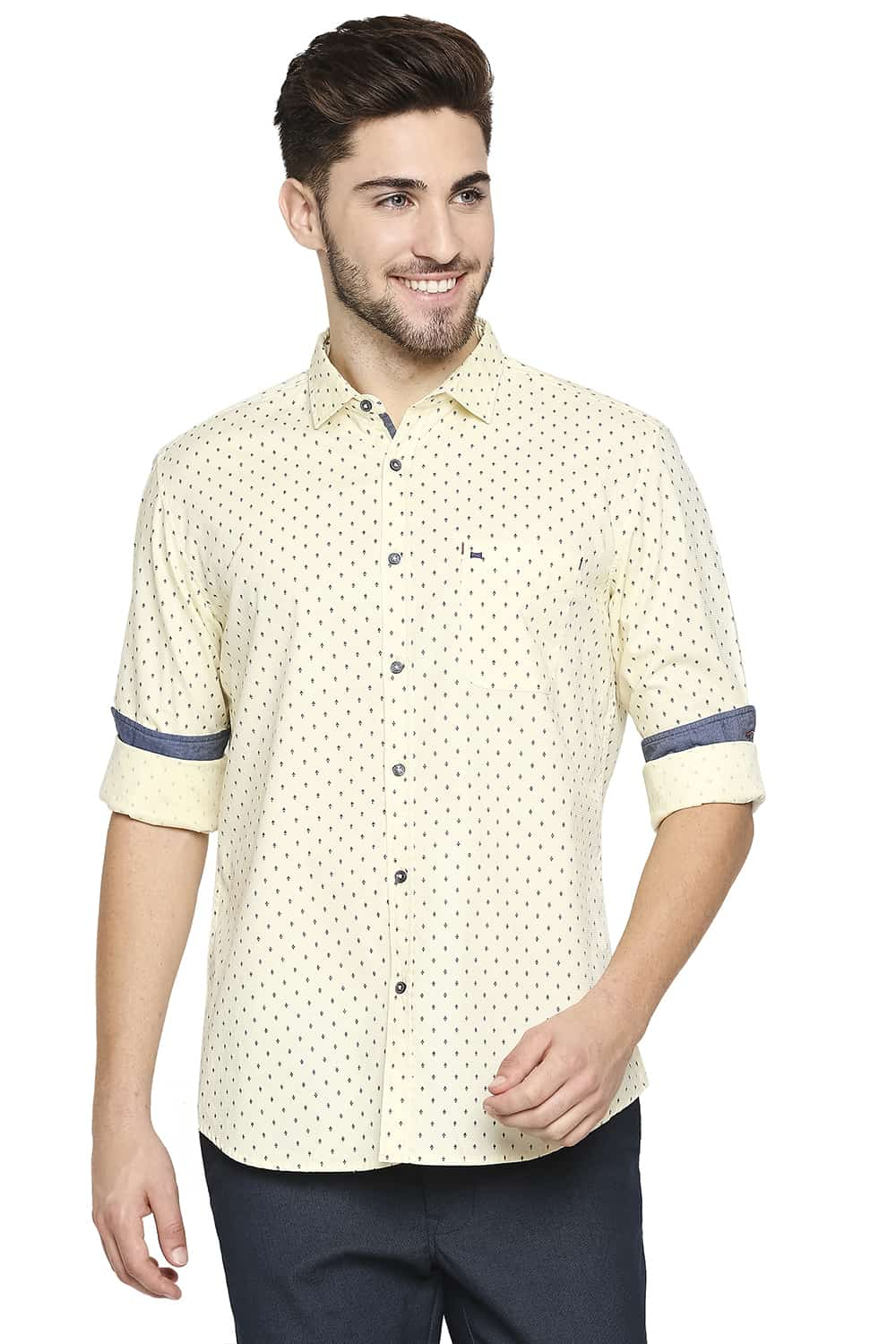 BASICS SLIM FIT PRINTED SHIRT