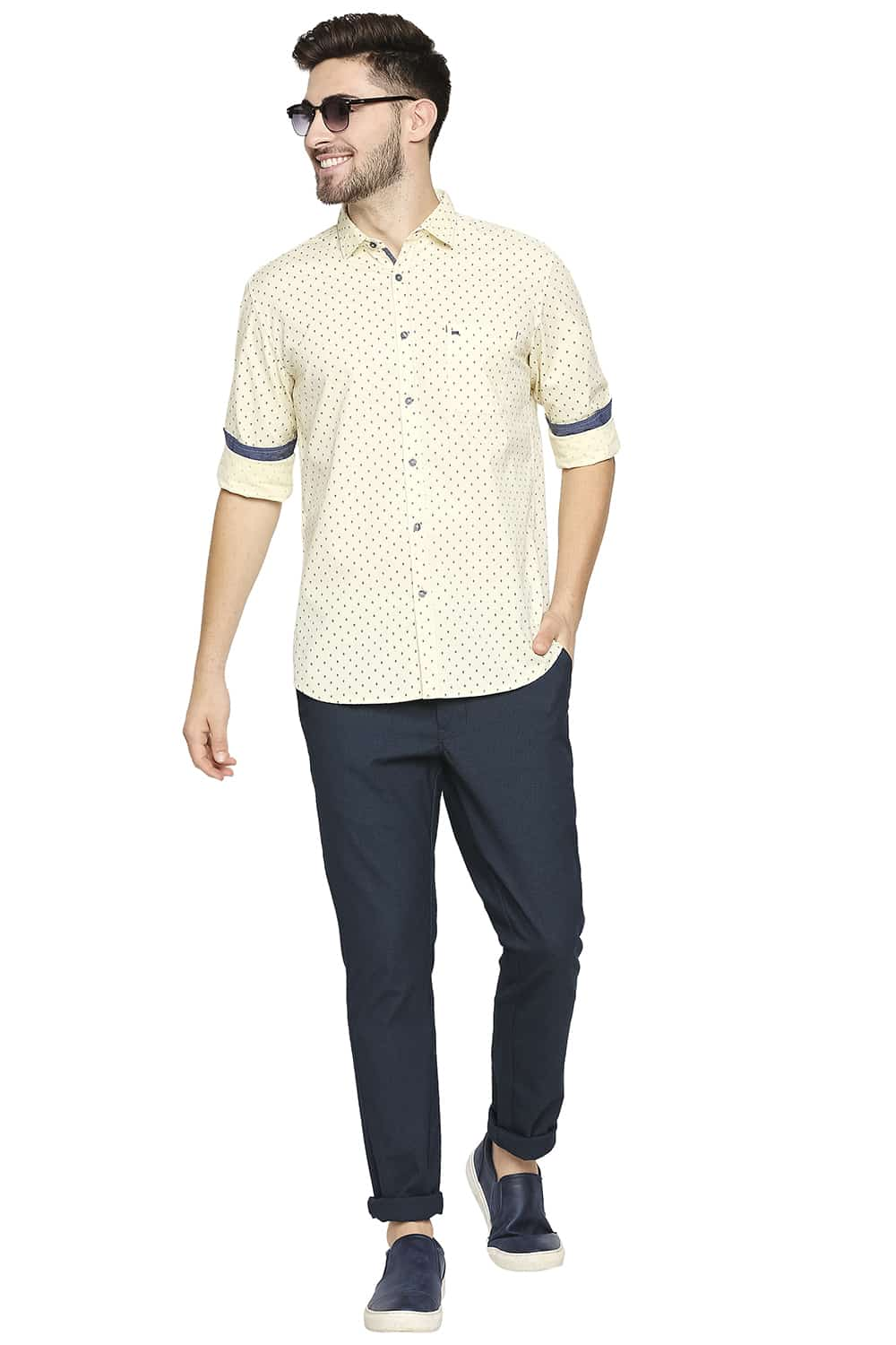 BASICS SLIM FIT PRINTED SHIRT