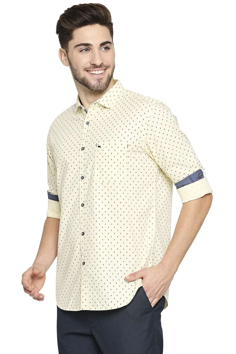 BASICS SLIM FIT PRINTED SHIRT