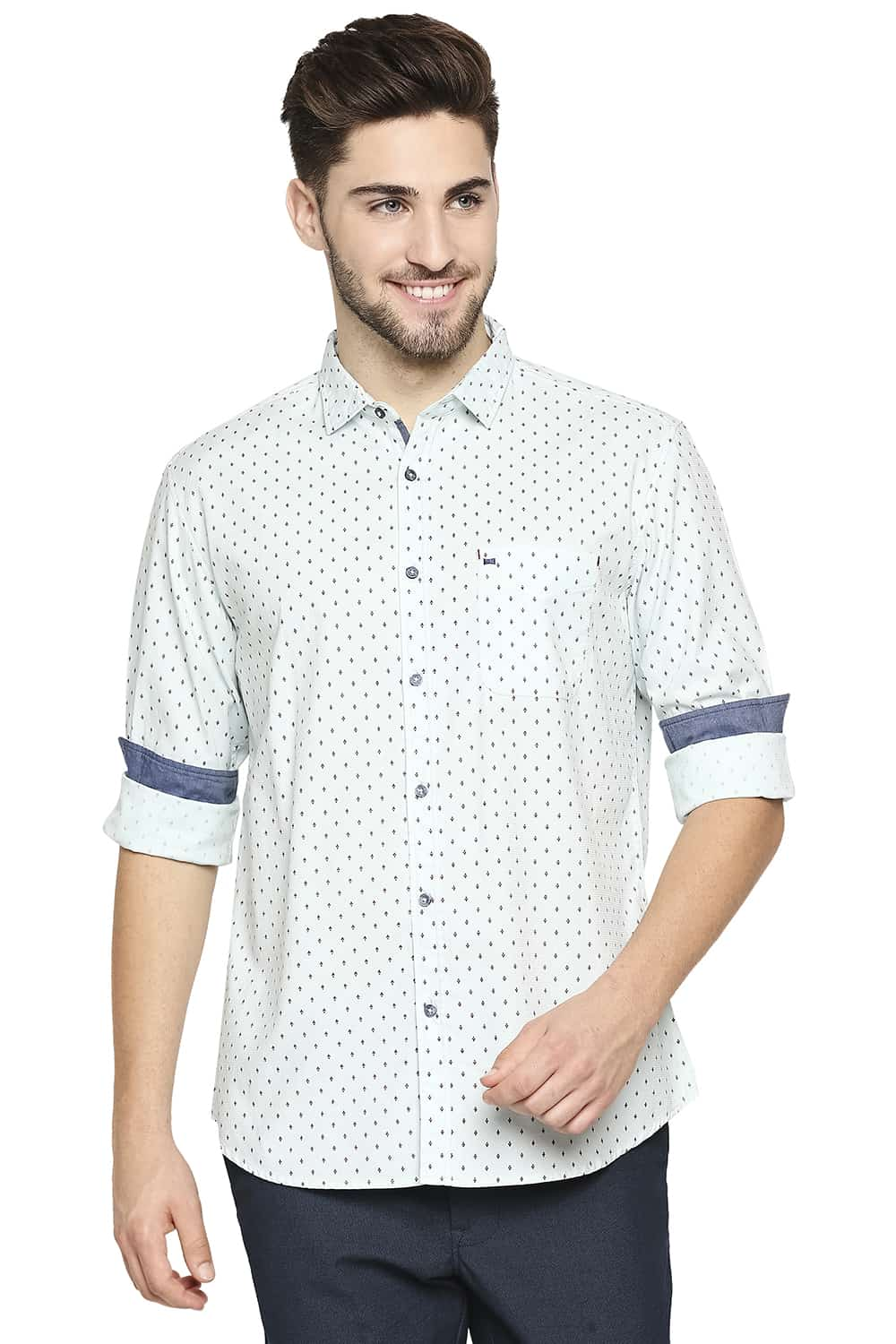 BASICS SLIM FIT PRINTED SHIRT