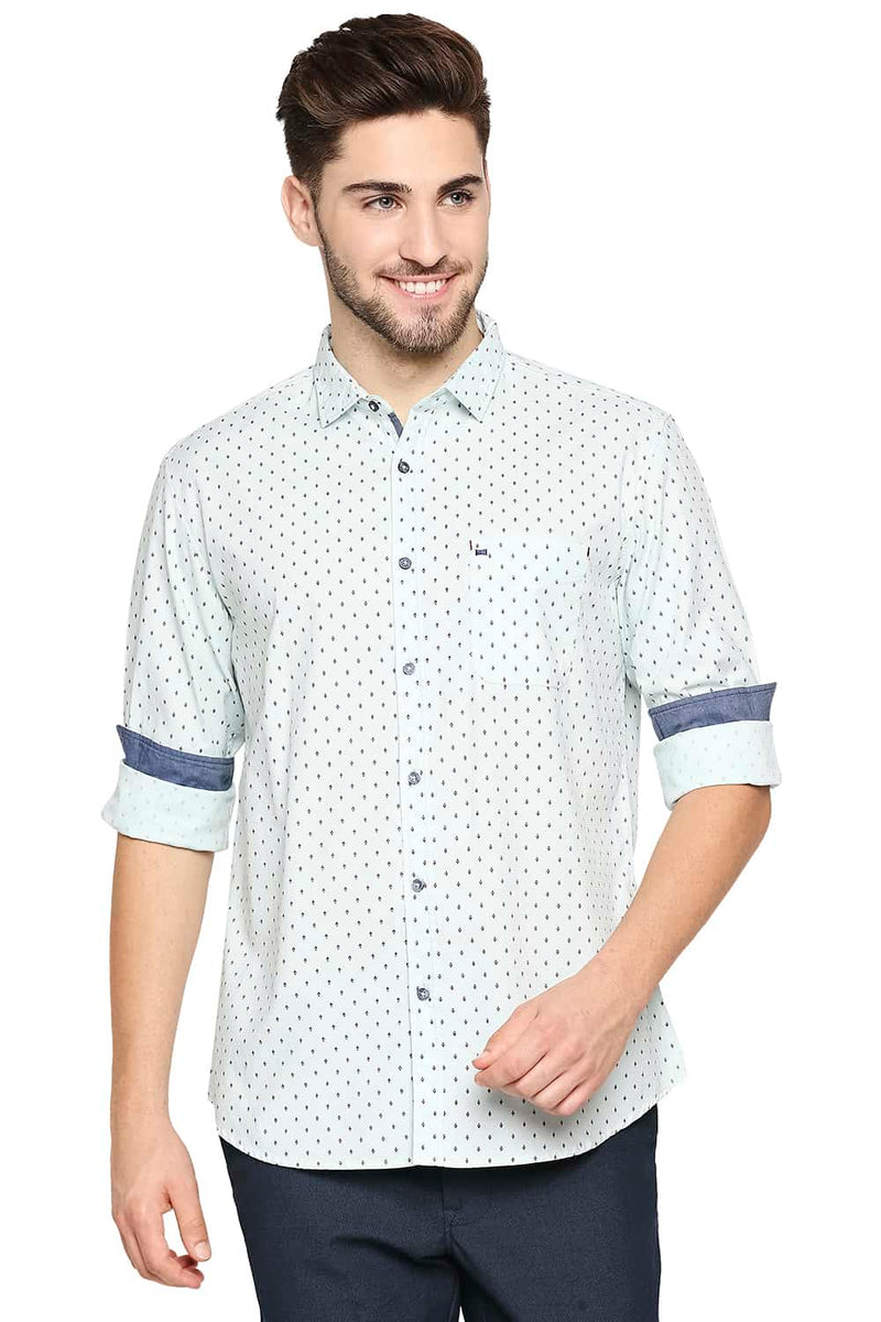 BASICS SLIM FIT PRINTED SHIRT