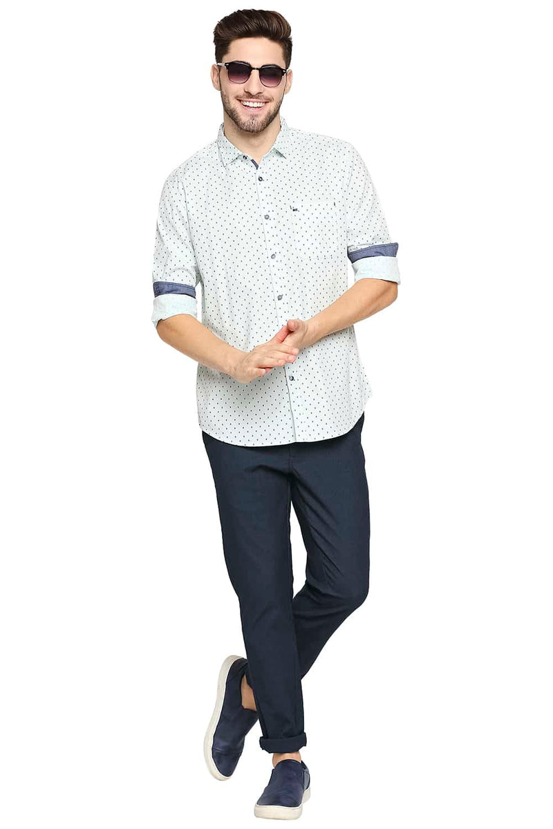 BASICS SLIM FIT PRINTED SHIRT