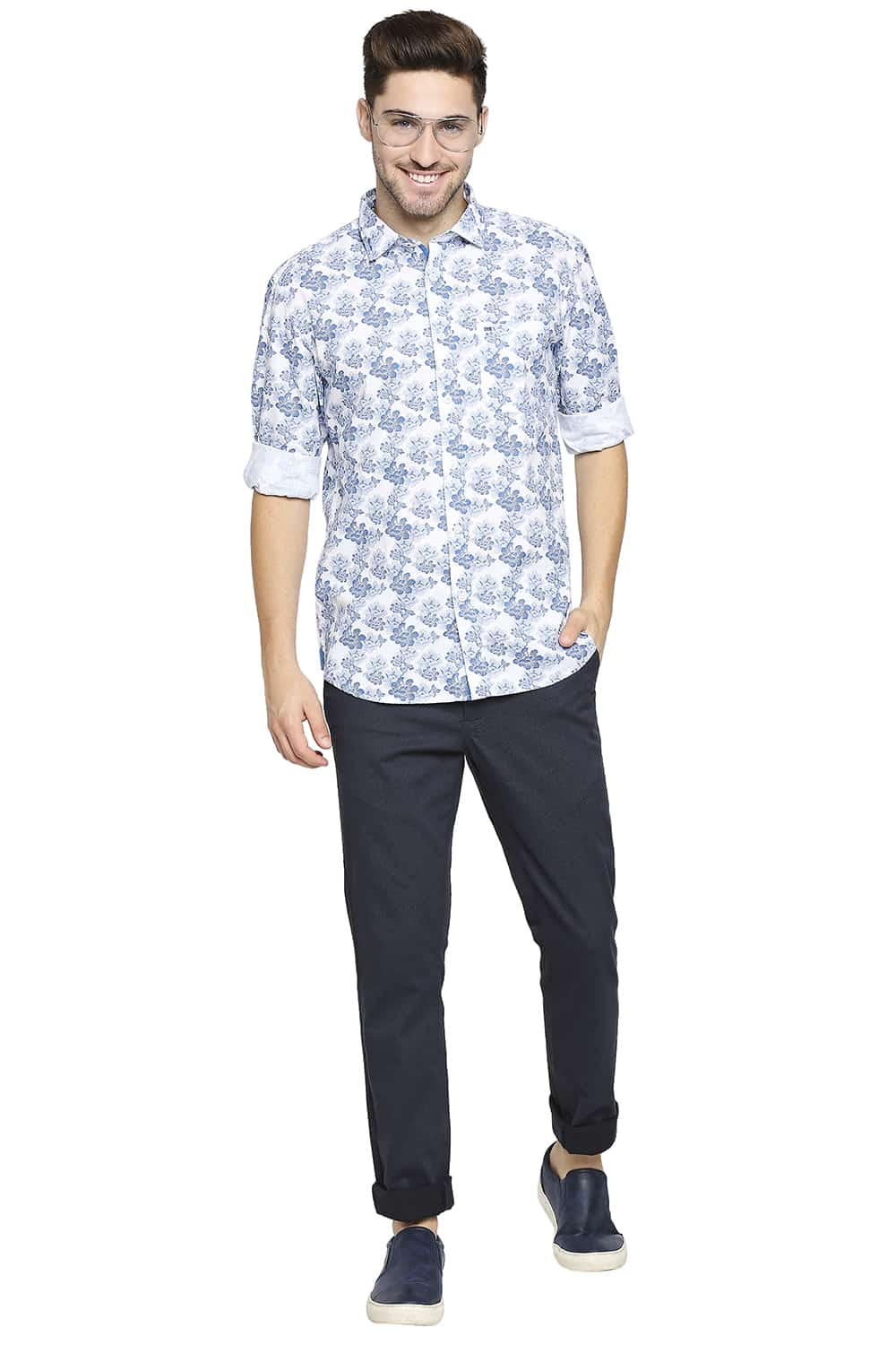 BASICS SLIM FIT PRINTED SHIRT