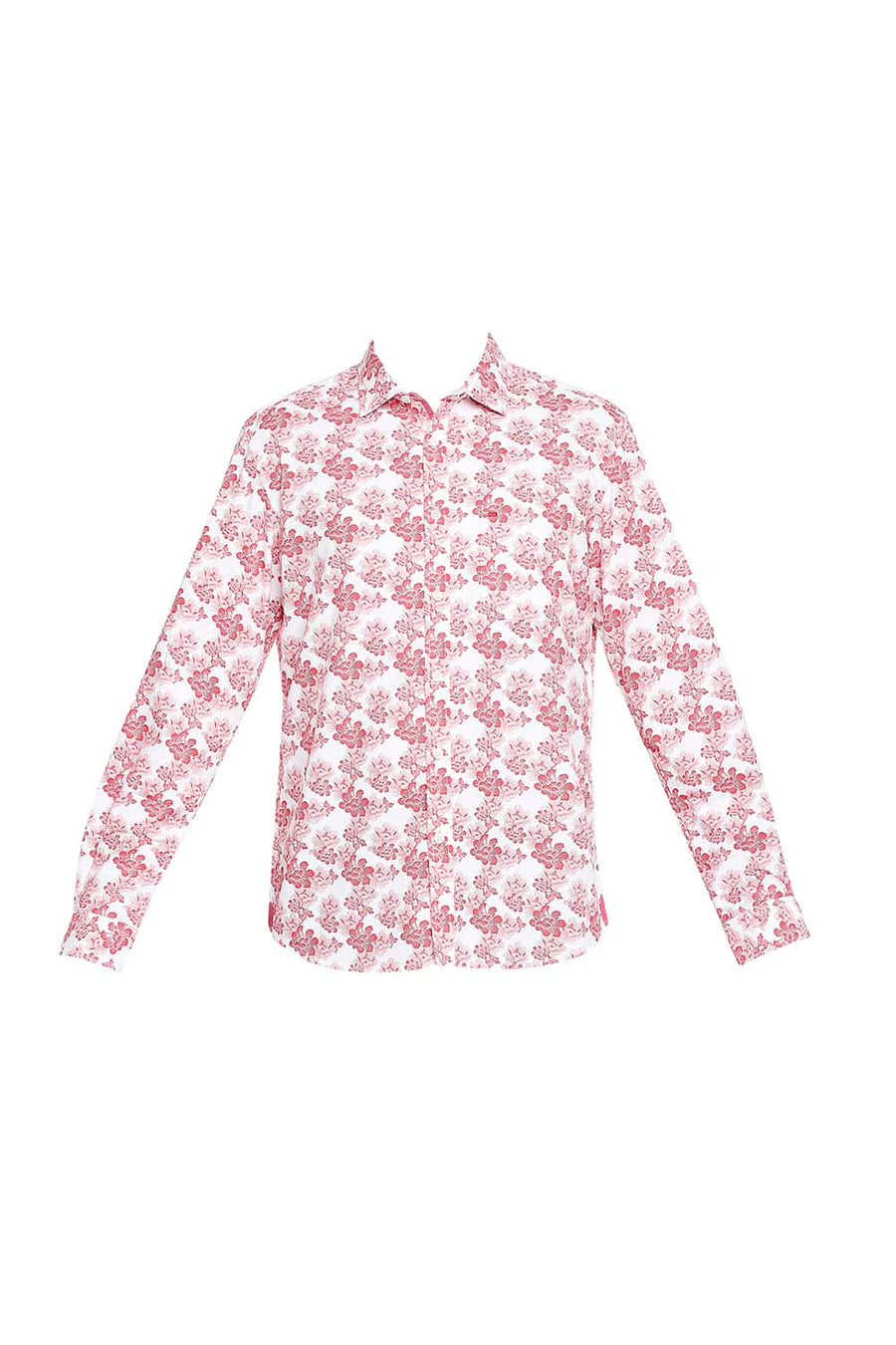 BASICS SLIM FIT SAMBA RED PRINTED SHIRT