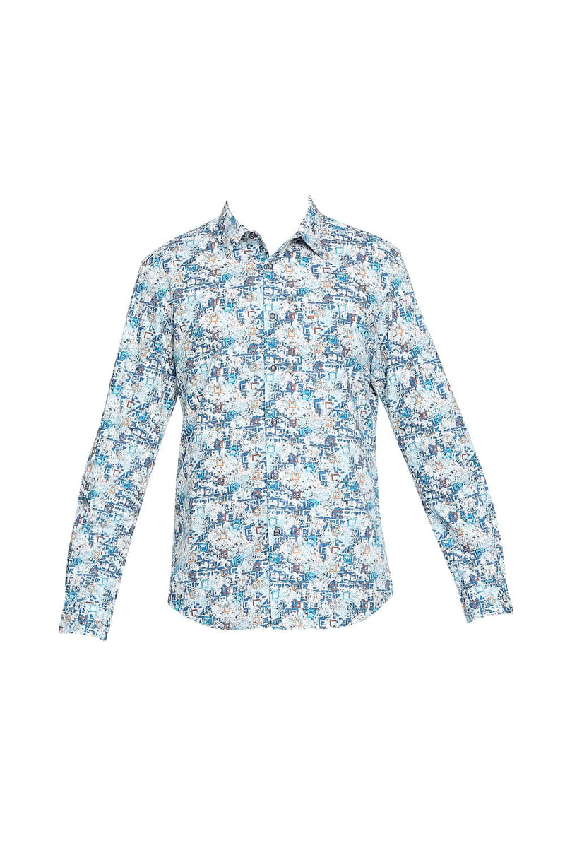 BASICS SLIM FIT PRINTED SHIRT