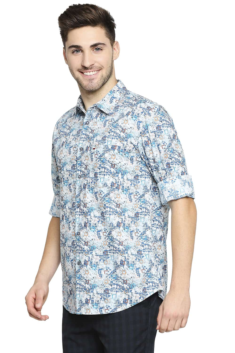 BASICS SLIM FIT PRINTED SHIRT