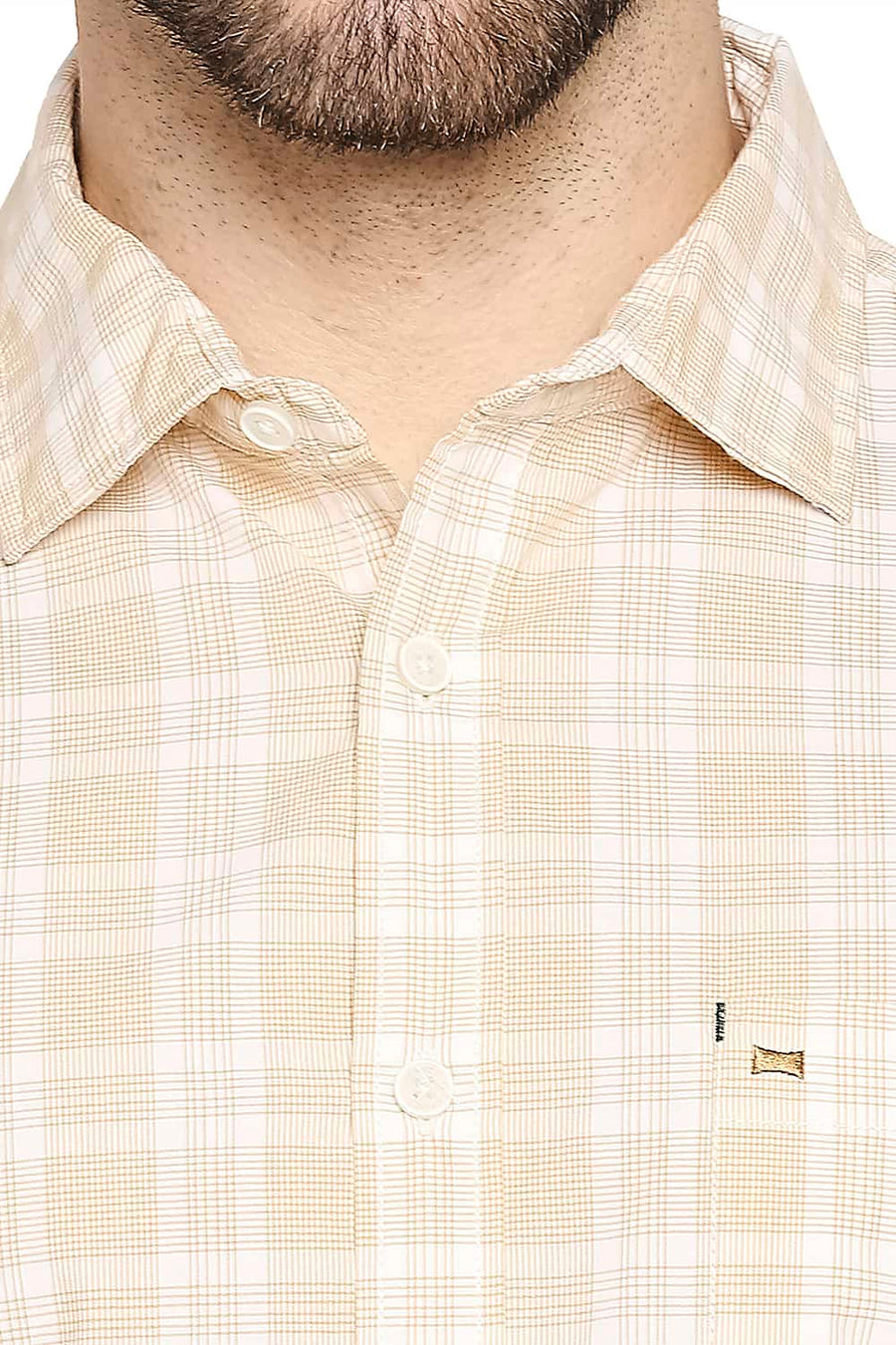BASICS SLIM FIT GOLDEN YELLOW CHECKS SHIRT