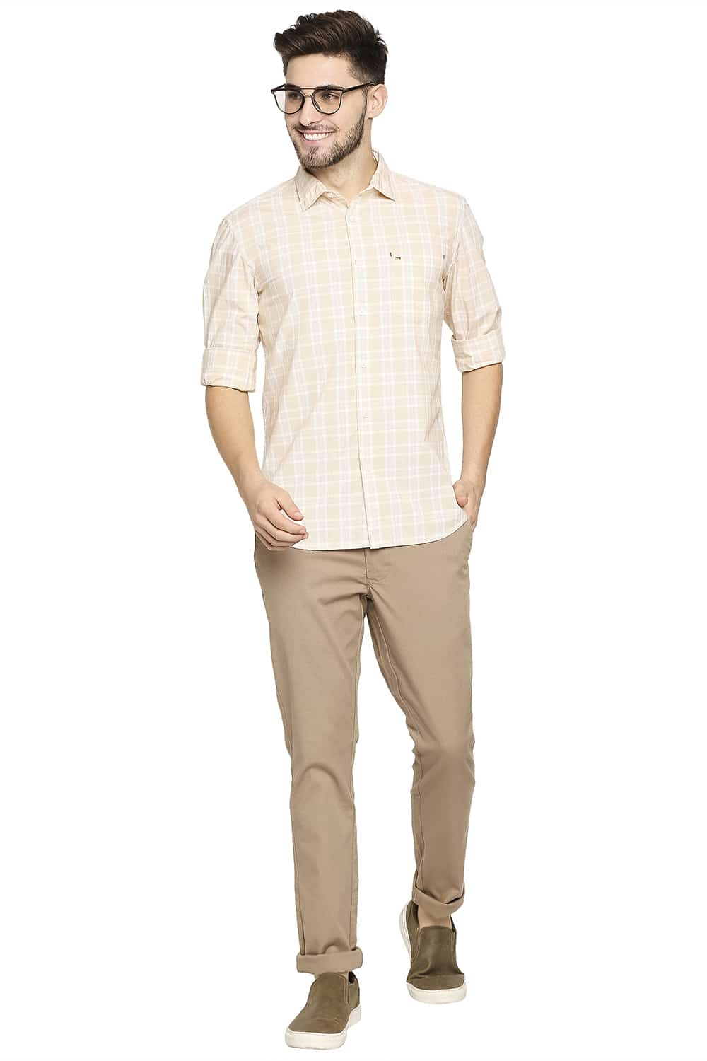 BASICS SLIM FIT CHECKS SHIRT