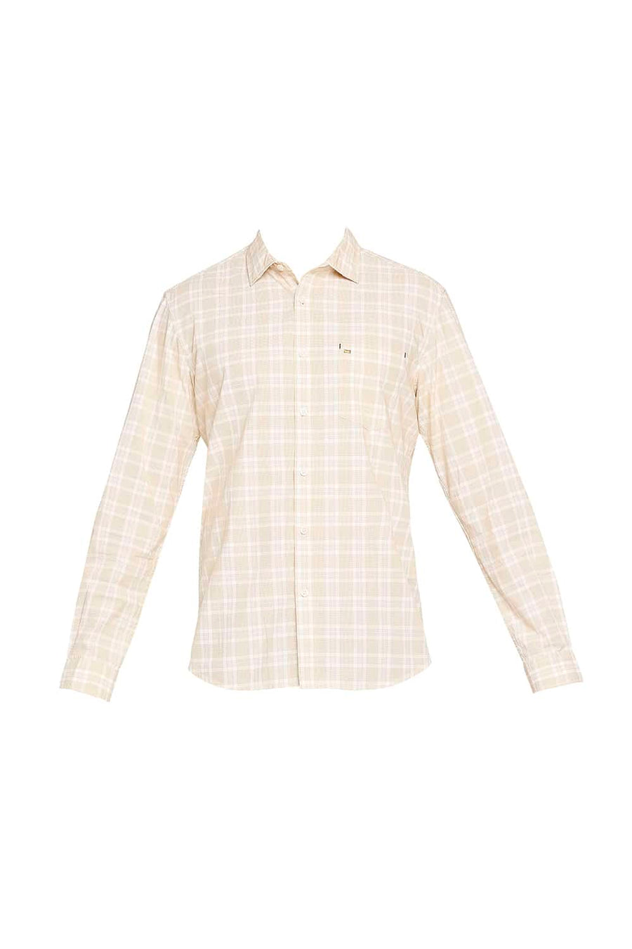 BASICS SLIM FIT GOLDEN YELLOW CHECKS SHIRT