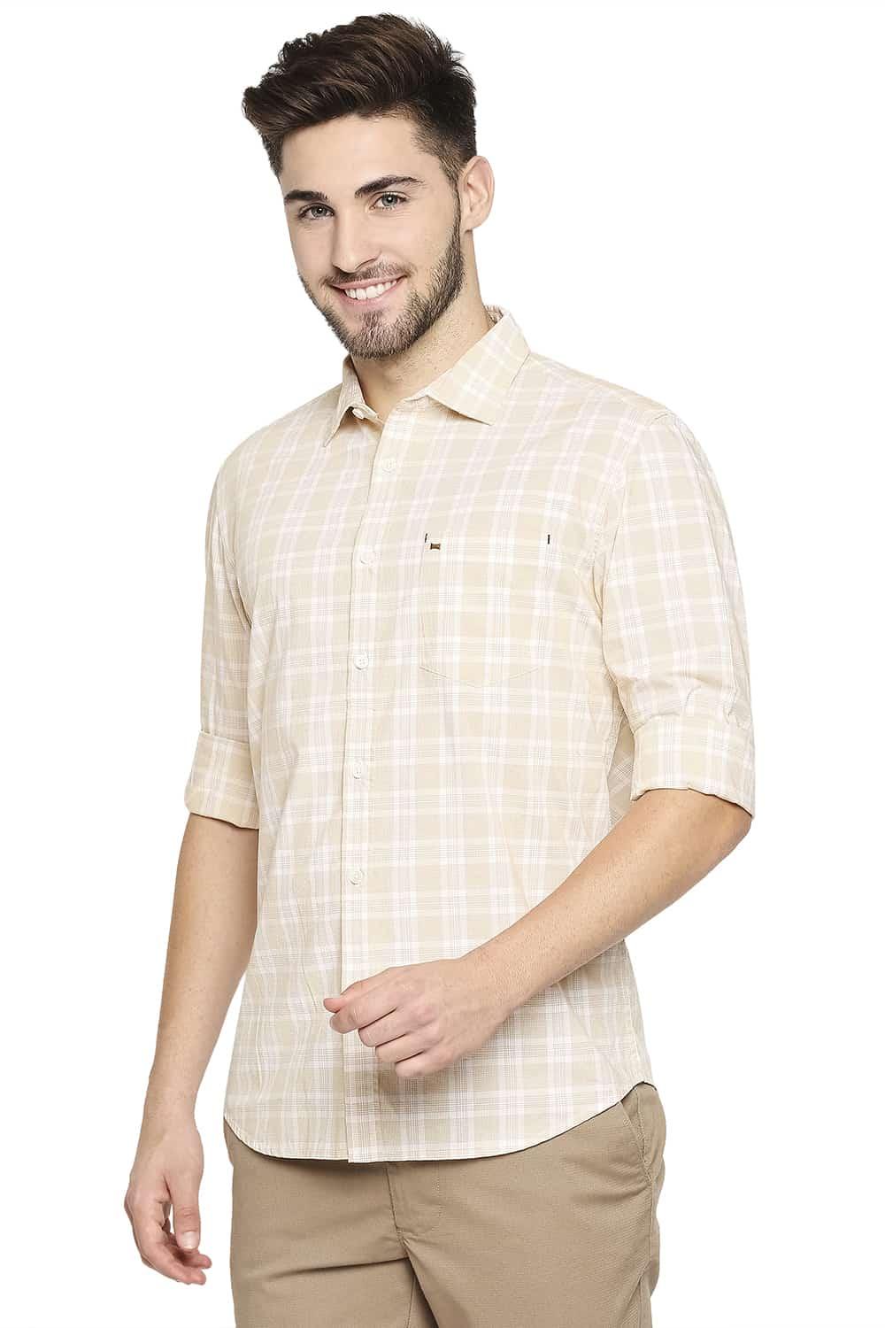 BASICS SLIM FIT CHECKS SHIRT