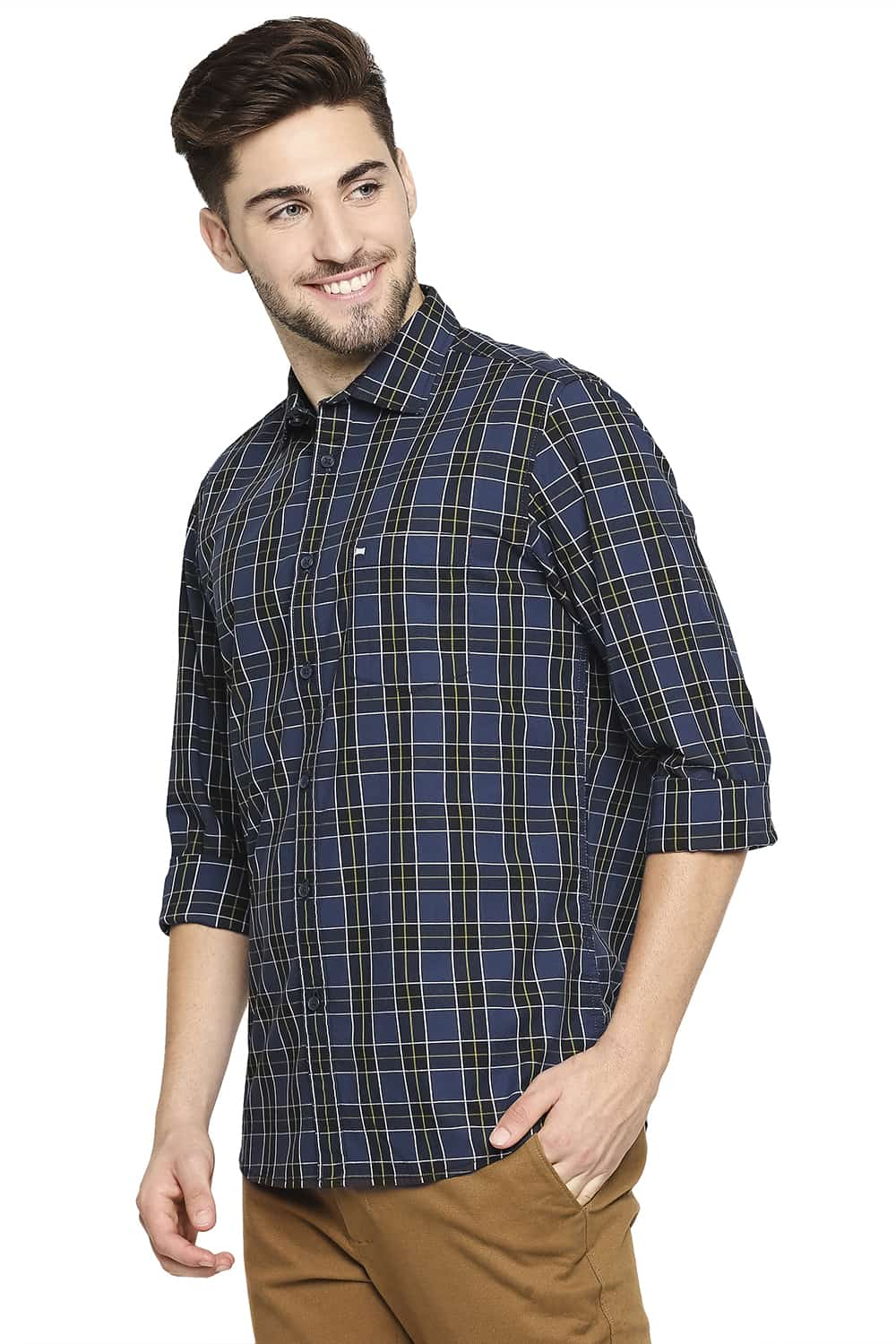 BASICS SLIM FIT CHECKS SHIRT