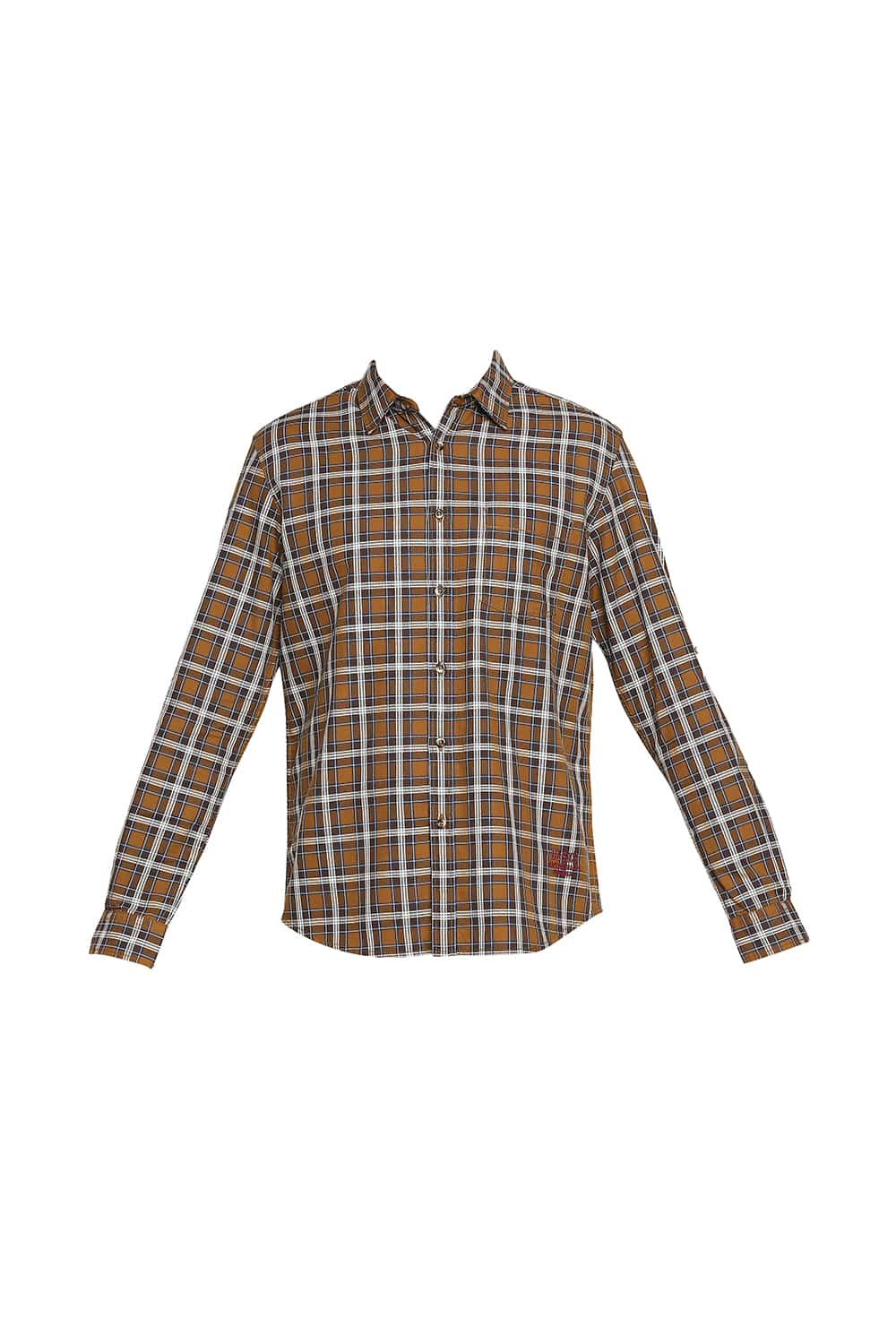 BASICS SLIM FIT TWILL CHECKS SHIRT