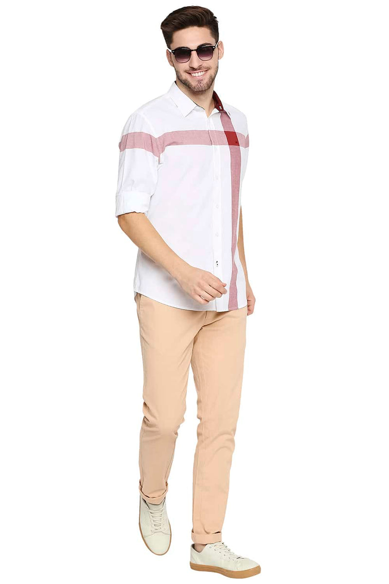 BASICS SLIM FIT OXFORD CHECKS SHIRT