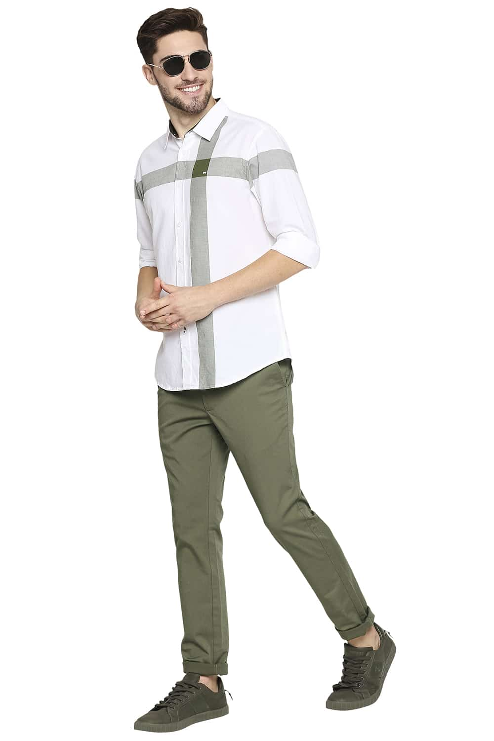 BASICS SLIM FIT OXFORD CHECKS SHIRT