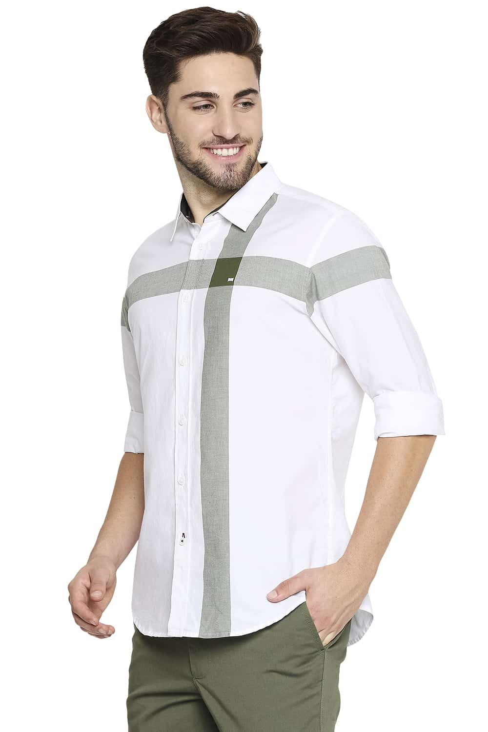 BASICS SLIM FIT OXFORD CHECKS SHIRT