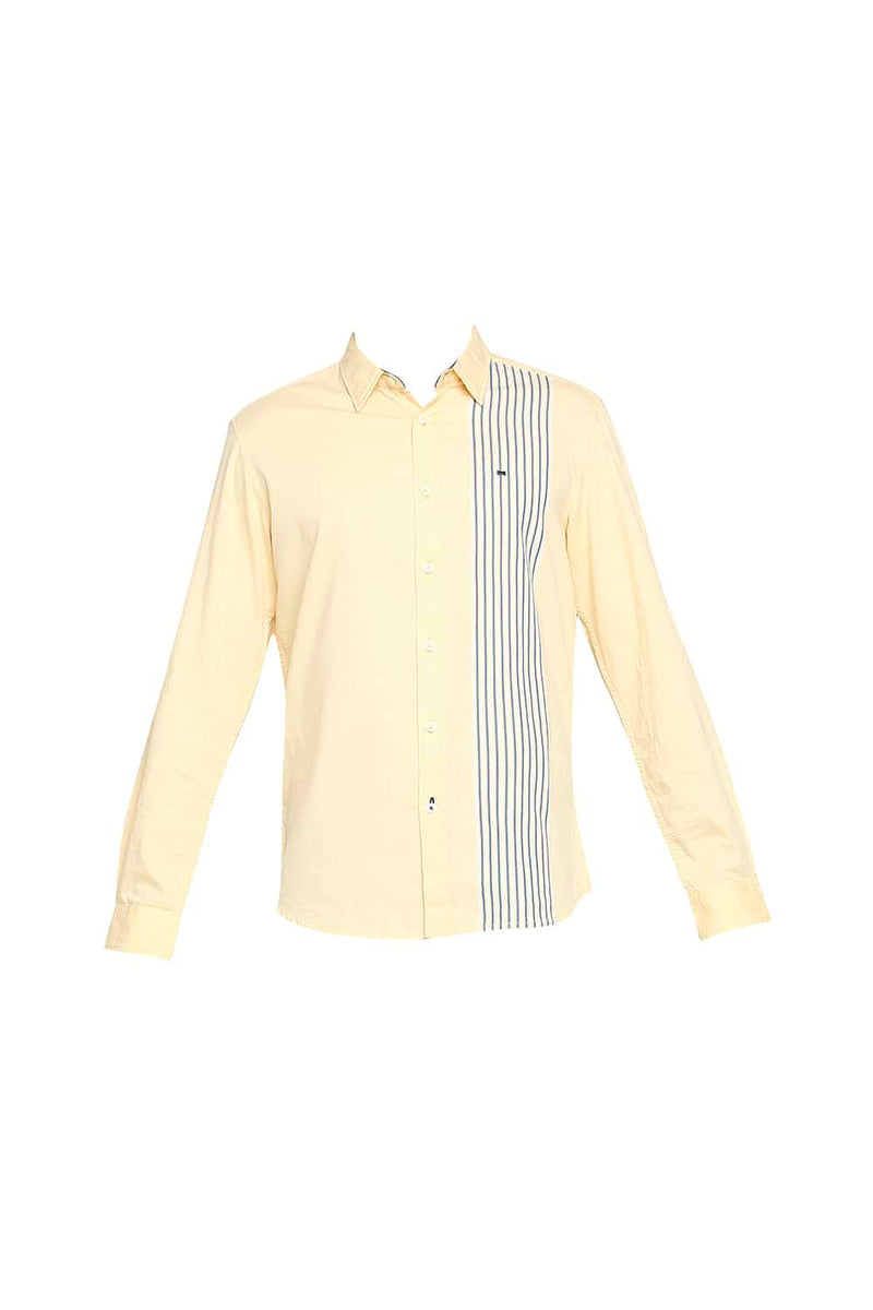 BASICS SLIM FIT ENGINEERED STRIPE SHIRT