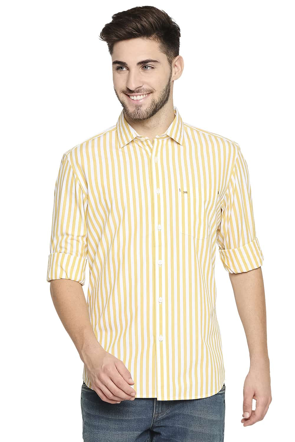 BASICS SLIM FIT STRIPE SHIRT