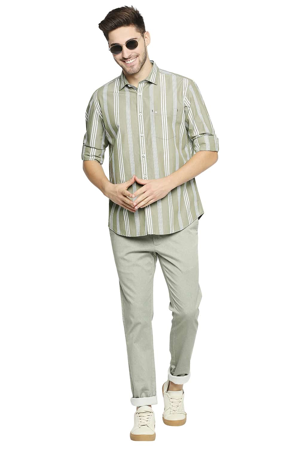 BASICS SLIM FIT STRIPE SHIRT