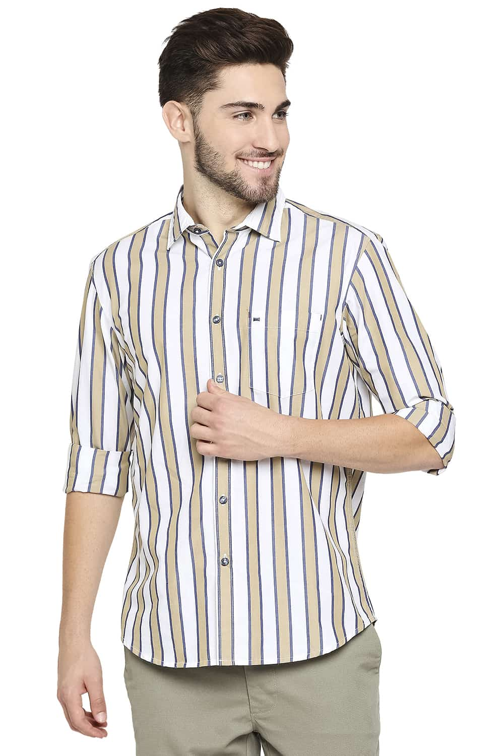 BASICS SLIM FIT STRIPE SHIRT