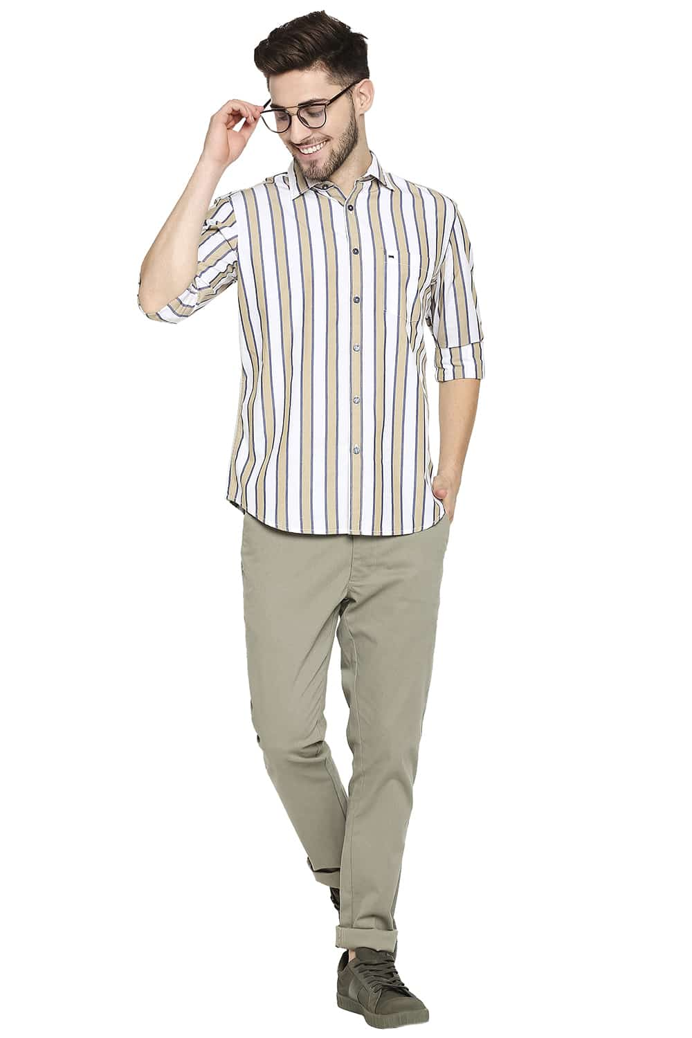 BASICS SLIM FIT STRIPE SHIRT