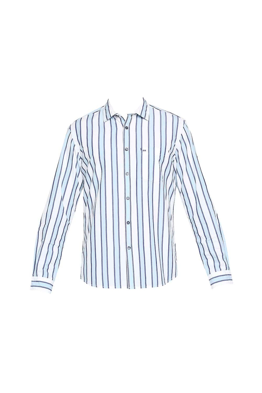 BASICS SLIM FIT DREAM BLUE STRIPE SHIRT
