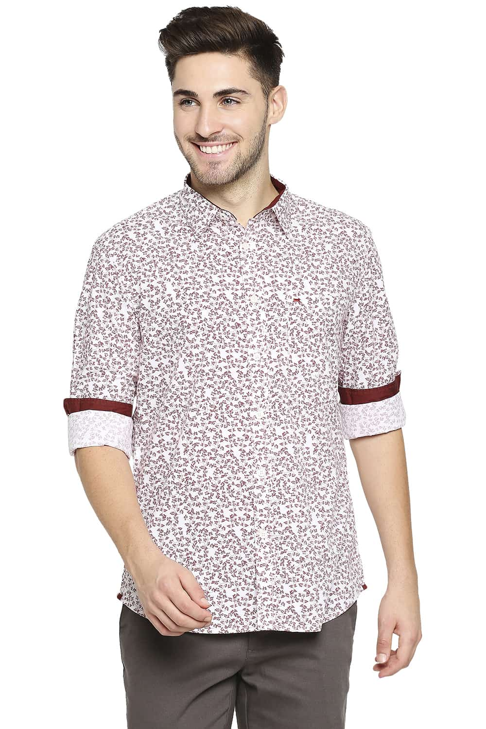 BASICS SLIM FIT PRINTED SHIRT