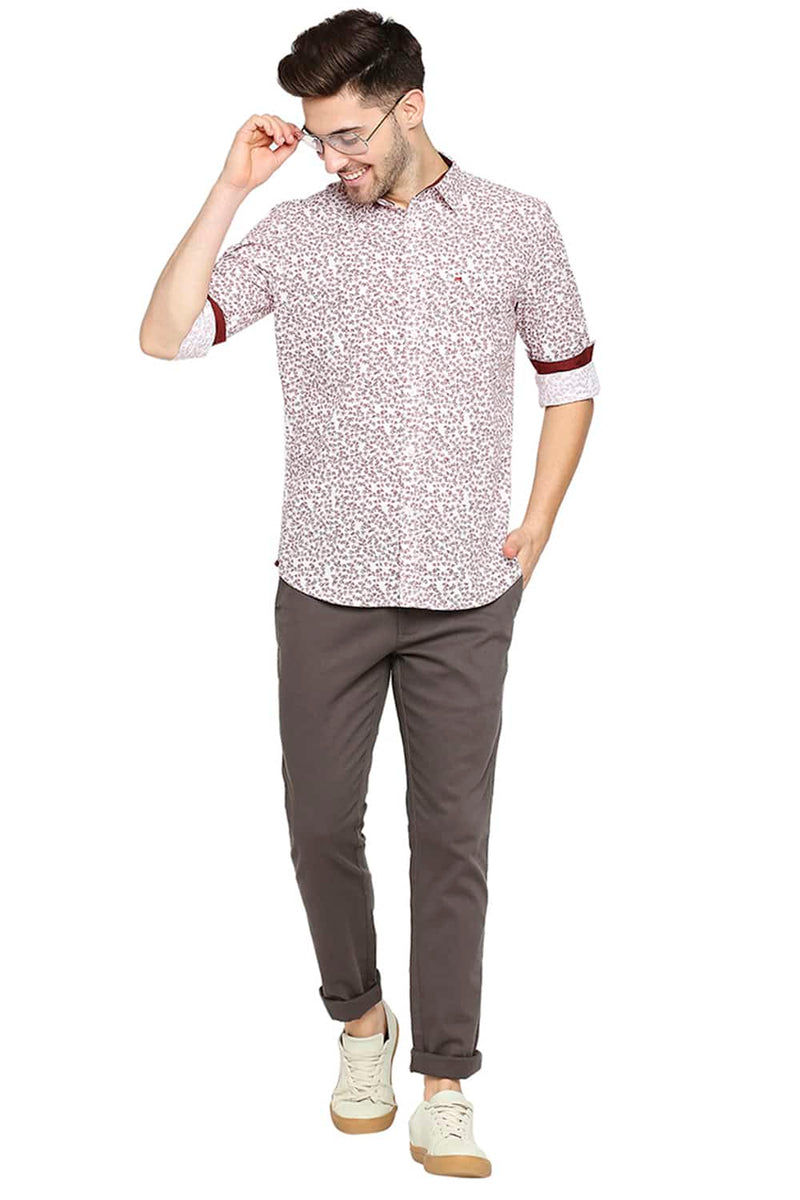 BASICS SLIM FIT PRINTED SHIRT