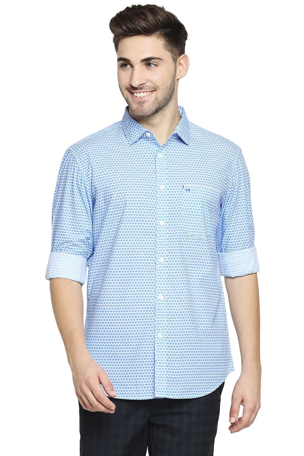 BASICS SLIM FIT PRINTED SHIRT