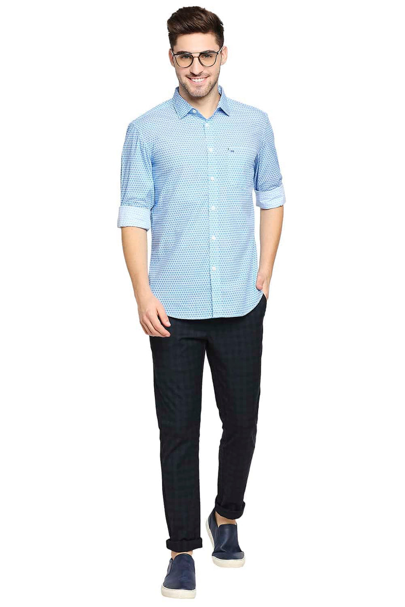 BASICS SLIM FIT PRINTED SHIRT