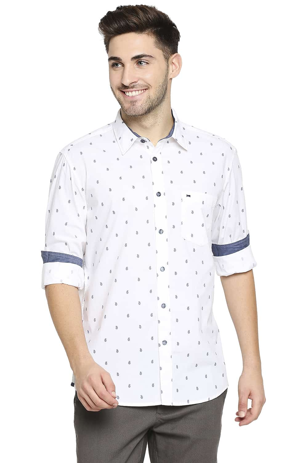 BASICS SLIM FIT PRINTED SHIRT