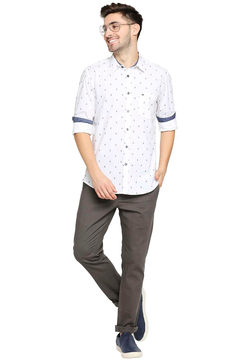 BASICS SLIM FIT PRINTED SHIRT